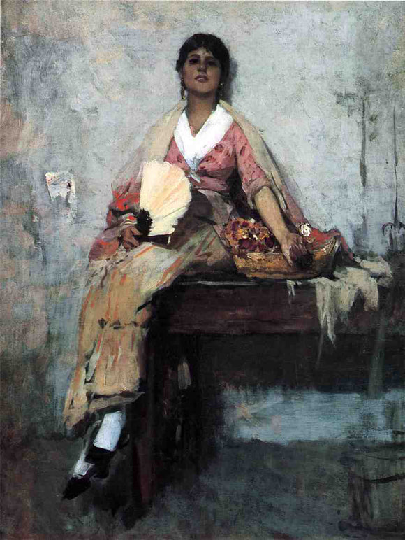  Frank Duveneck Flower Girl - Art Print