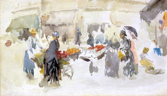  James McNeill Whistler Flower Market - Art Print