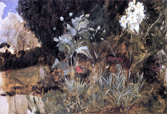  John William Waterhouse Flower Sketch for 'The Enchanted Garden' - Art Print