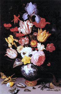  Balthasar Van der Ast Flower Still-Life with Shell and Insects - Art Print