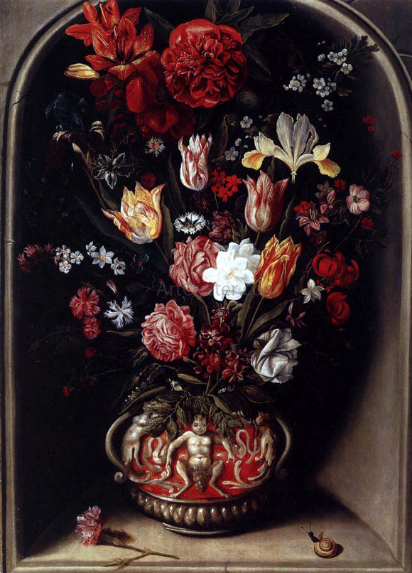  Jacob Woutersz Vosmaer Flower Vase in a Niche - Art Print