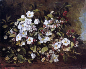  Gustave Courbet Flowering Apple Tree Branch - Art Print
