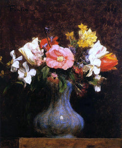  Henri Fantin-Latour Flowers: Camelias and Tulips - Art Print