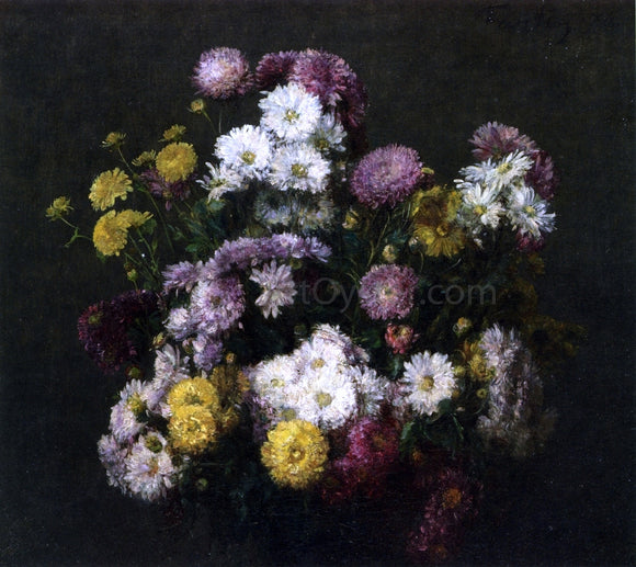  Henri Fantin-Latour Flowers, Chrysanthemums - Art Print