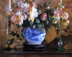  Edmund Tarbell Flowers in a Blue Ginger Jar - Art Print