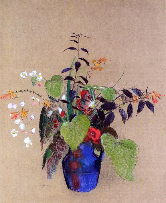  Odilon Redon Flowers in a Blue Jug - Art Print