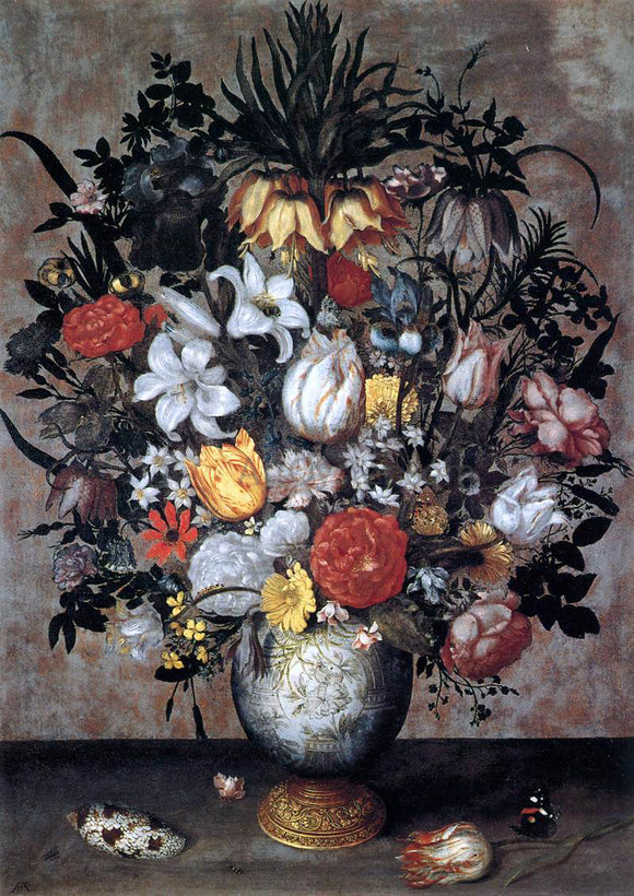  The Elder Ambrosius Bosschaert Flowers in a Chinese Vase - Art Print