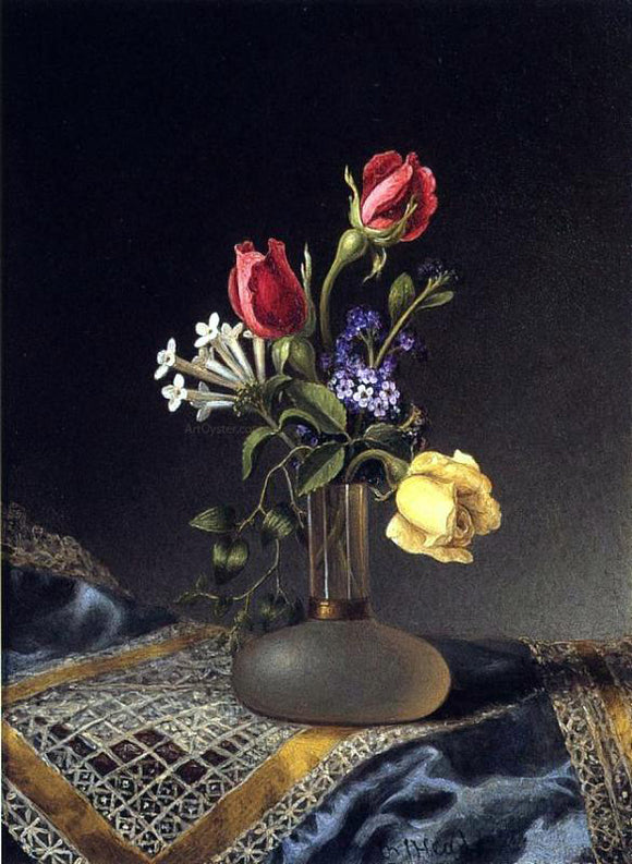  Martin Johnson Heade Flowers in a Frosted Vase - Art Print