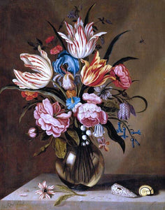  Abraham Bosschaert Flowers in a Glass Vase - Art Print