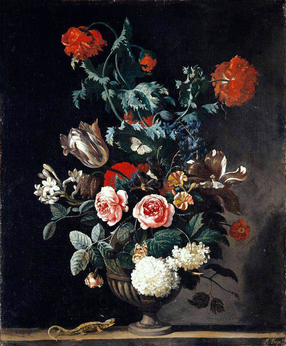  Abraham Jansz Begeyn Flowers in a Stone Vase - Art Print