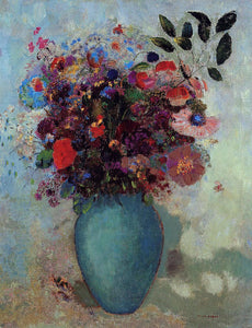  Odilon Redon Flowers in a Turquoise Vase - Art Print