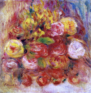  Pierre Auguste Renoir Flowers in a Vase with Blue Decoration - Art Print