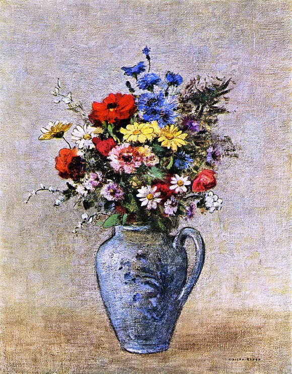  Odilon Redon Flowers in a Vase with one Handle - Art Print