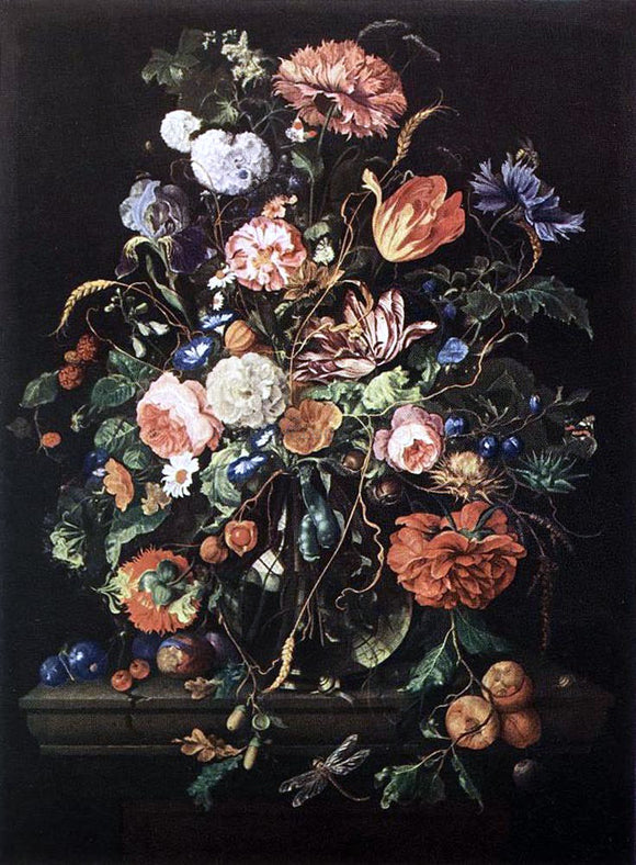  Jan Davidsz De Heem Flowers in Glass and Fruits - Art Print