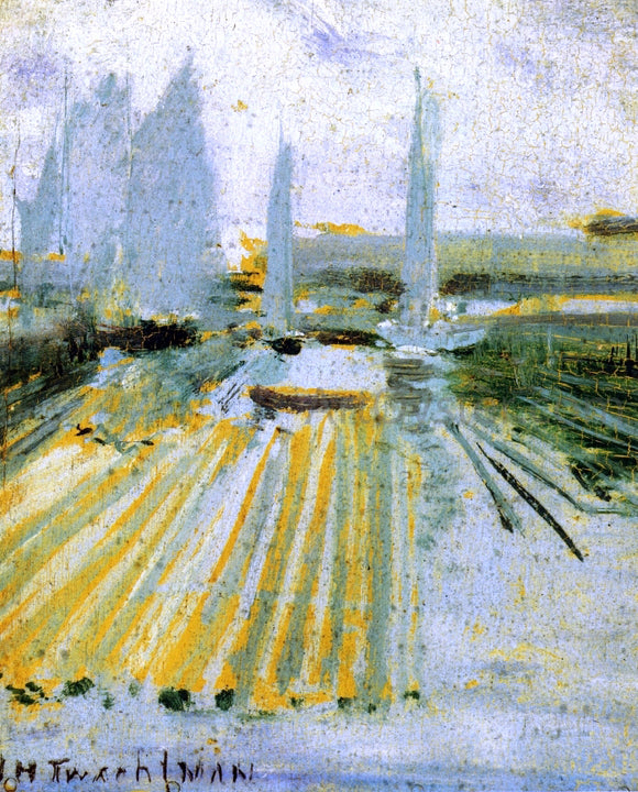  John Twachtman Fog and Small Sailboats - Art Print