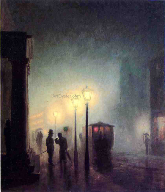  Frederick Dickinson Williams Foggy Evening in Boston - Art Print