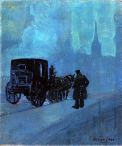  George Luks Foggy Night, New York - Art Print
