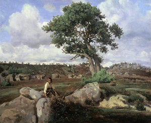  Jean-Baptiste-Camille Corot Fontainebleau, 'The Raging One' - Art Print