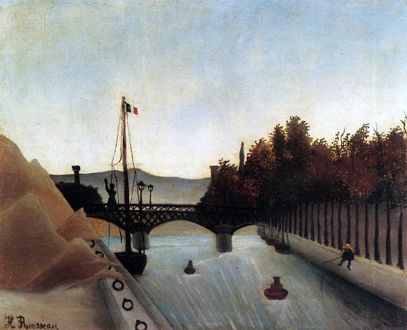  Henri Rousseau Footbridge at Passy - Art Print