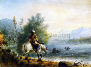  Alfred Jacob Miller Fording the River - Art Print