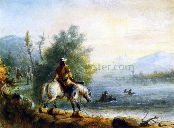  Alfred Jacob Miller Fording the River - Art Print