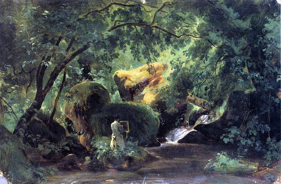  Andre Giroux Forest Interior with an Artist, Civita Castellana - Art Print