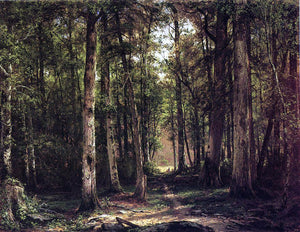  George Hetzel A Forest Scene with Mother and Child - Art Print