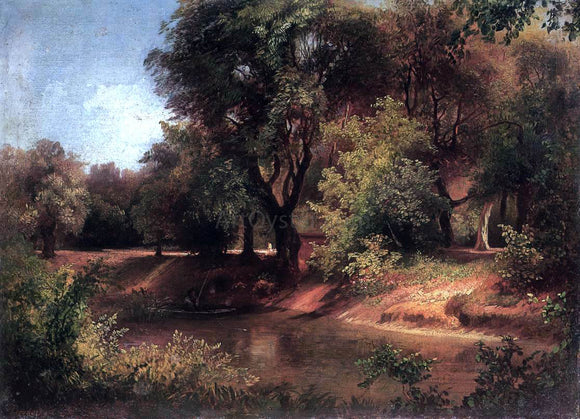  Sandor Brodszky Forest Scene with River - Art Print