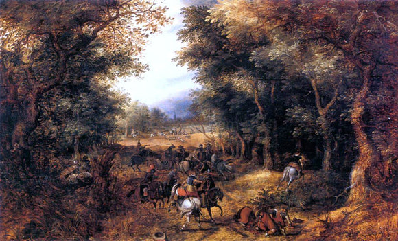  David Vinckboons Forest Scene with Robbery - Art Print
