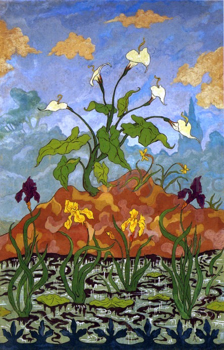  Paul Ranson Four Decorative Panels: Arums and Purple and Yellow Irises - Art Print