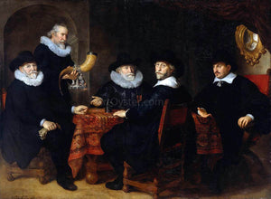  Govert Teunisz Flinck Four Governors of the Arquebusiers Civic Guard, Amsterdam - Art Print