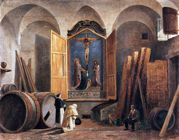  Lorenzo Gelati Fra Angelico in the Refectory of San Domenico - Art Print