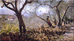  Telemaco Signorini Fra gli Ulivi a Settignano - Art Print