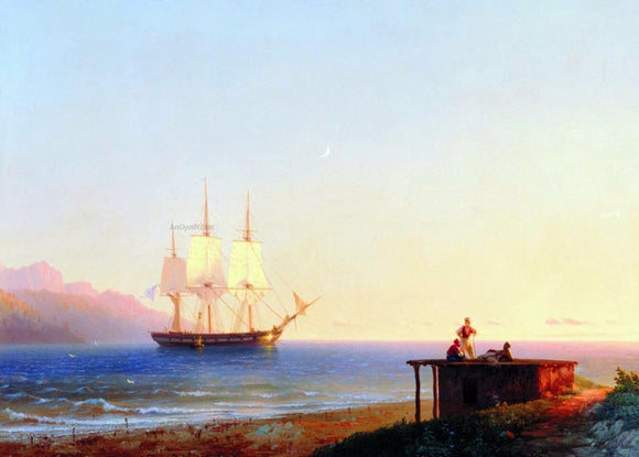  Ivan Constantinovich Aivazovsky Frigate Under Sails - Art Print