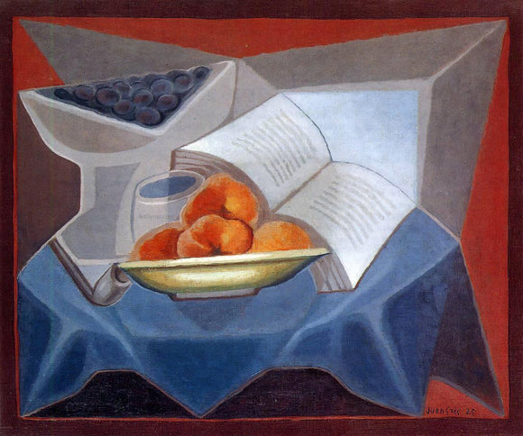  Juan Gris Fruit and Book - Art Print