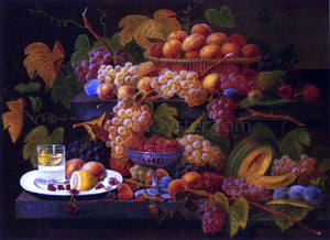  Severin Roesen Fruit and Lemon Water - Art Print