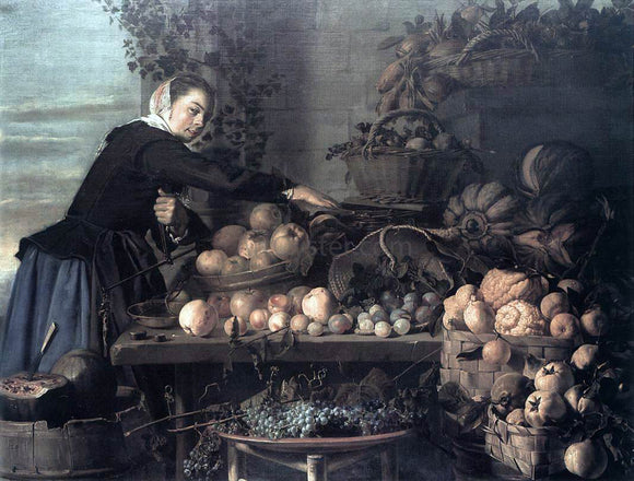  Claes Van Heussen Fruit and Vegetable Seller - Art Print