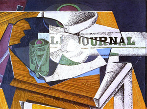  Juan Gris Fruit Bowl, Book and Newspaper - Art Print