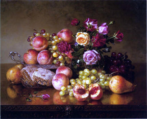  Robert Spear Dunning Fruit Still Life with Roses and Honeycomb - Art Print