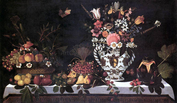  Master of Hartford Still-life Fruit Still-Life with a Vase of Flowers - Art Print
