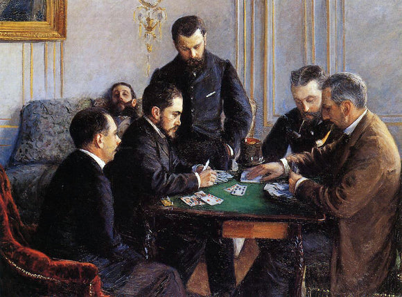  Gustave Caillebotte Game of Bezique - Art Print