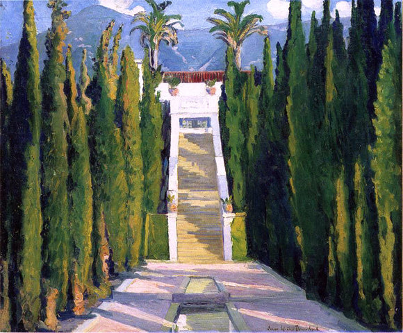  Louise Upton Brumback Garden at Santa Barbara - Art Print