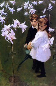  John Singer Sargent Garden Study of the Vickers Children - Art Print