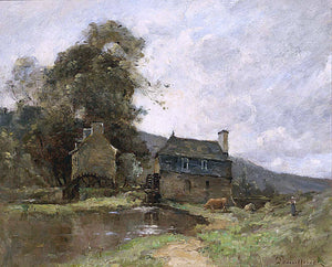  Paul Desire Trouillebert Gardienne de Vache pres d'un moulin - Art Print