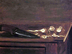  Gustave Caillebotte Garlic Cloves and Knife on the Corner of a Table - Art Print
