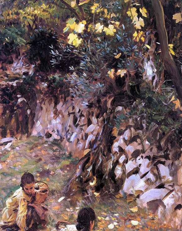  John Singer Sargent Gathering Blossoms, Valdemosa - Art Print