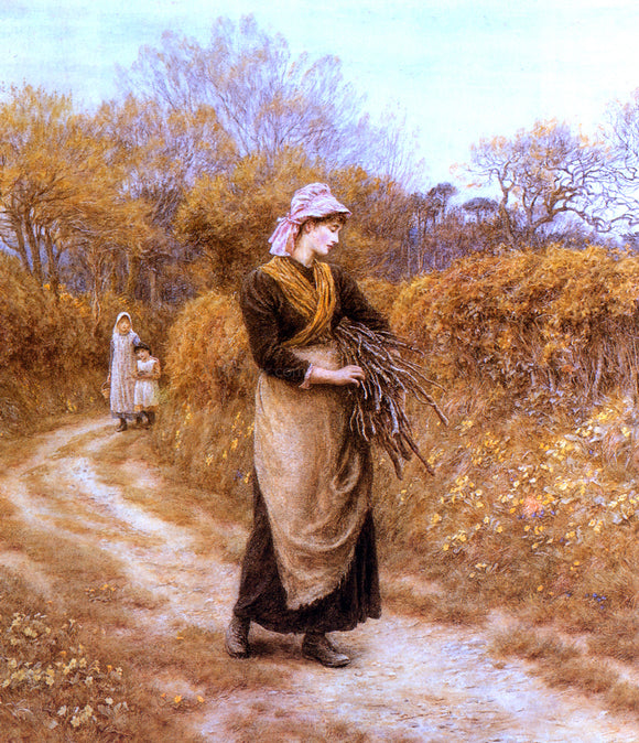  Helen Allingham Gathering Firewood - Art Print