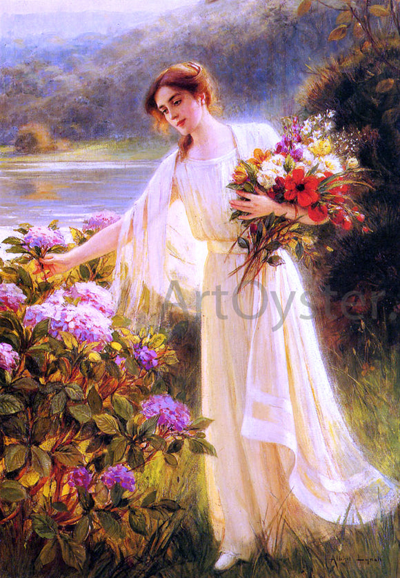  Albert Lynch Gathering Flowers - Art Print