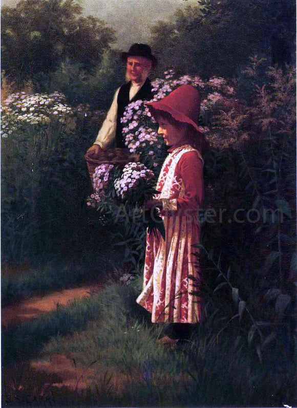  Samuel S Carr Gathering Flowers - Art Print