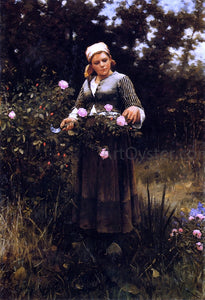  Daniel Ridgway Knight Gathering Roses - Art Print